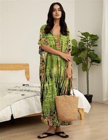 img 3 attached to 👗 Stylish Kaftan Dresses with Sleeves for Women's Swimwear & Cover Ups