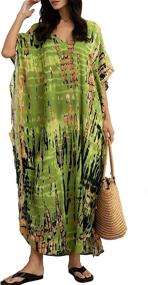 img 4 attached to 👗 Stylish Kaftan Dresses with Sleeves for Women's Swimwear & Cover Ups