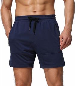 img 3 attached to Elastic Waist Men'S Shorts With Pockets - Perfect For Athletes, Gym-Goes, And Beach-Goers During Summer