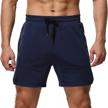 elastic waist men's shorts with pockets - perfect for athletes, gym-goes, and beach-goers during summer logo