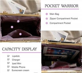 img 2 attached to Lanpet Women Vintage Handbag Sequin Crossbody Shoulder Bag Kiss Lock PU Leather Messenger Tote Bag