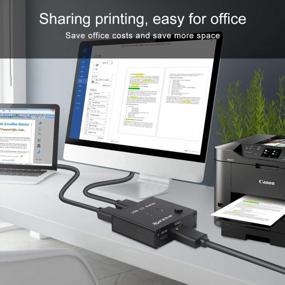 img 3 attached to 🔀 USB 3.0 Switch Selector - Share 1 USB Devices, Mouse, Keyboard, Scanner, Printer, 2 Computers - 2 in 1 Out USB Switcher