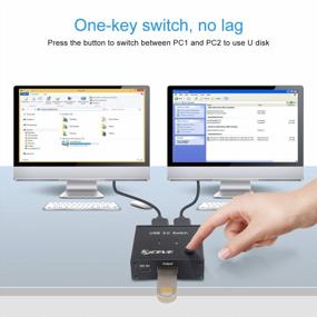 img 2 attached to 🔀 USB 3.0 Switch Selector - Share 1 USB Devices, Mouse, Keyboard, Scanner, Printer, 2 Computers - 2 in 1 Out USB Switcher