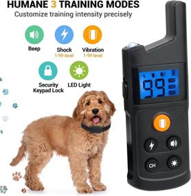 img 3 attached to 🐶 Premium Dog Training Collar - Beep, Vibration, Shock Modes | Waterproof & Rechargeable | 99 Levels | Remote Range up to 984ft