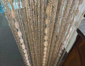 img 2 attached to Champagne 39X79 Inch Soft Ball Glitter Fringe Door String Curtains - Romantic Room Divider For Home Décor, Wedding Backdrop, Girls Bedroom Window & Party Doorways!
