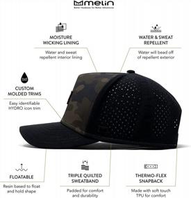 img 3 attached to Водонепроницаемая бейсболка для мужчин и женщин: Melin Odyssey Brick Hydro Performance Snapback Hat