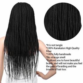 img 1 attached to Realistic Hand-Braided Synthetic Lace Front Wig With Baby Hair - Kalyss 31, Natural Side Parting And Lightweight, 13X6 Wide Lace, Ideal For Braiding Hair, Cornrow, Box Twist, And Lace Frontal