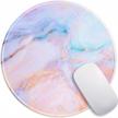 enhance your gaming experience with oriday's customized soft marble round mouse pad - a perfect blend of aesthetics and functionality logo