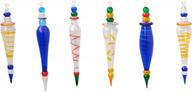 egyptian blown glass christmas tree ornaments icicle set of 6 multi colors logo