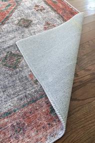 img 1 attached to Softwoven Non-Slip Runner Rug: Machine Washable, Stain Resistant, Perfect For Family & Pets, Traditional Vintage Design In Maroon And Grey - Ideal For Living Rooms And Hallways