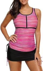 img 1 attached to Luvamia Womens Racerback Tankini Swimsuits Women's Clothing : Swimsuits & Cover Ups