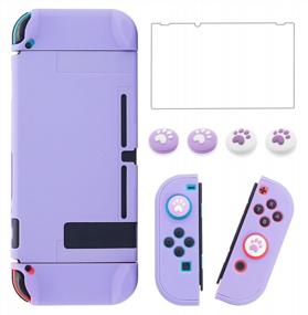 img 4 attached to BRHE Switch Case For Nintendo Switch Dockable Switch Protective Case Cover For Switch With Glass Screen Protector, Anti-Scratch Shock-Absorption Grip Cover