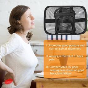 img 2 attached to Samyoung Mesh Back Lumbar Support Cushion | Breathable Office Chair & Car Seat 12" X 16