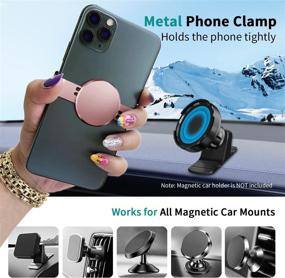 img 1 attached to 📱 Convenient Metal Phone Clamp for Magnetic Car Mount - Easily Clip & Remove Anytime - Compatible with iPhone 13 Pro Max, Samsung S22+ and More (Pink)