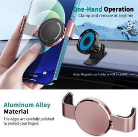 img 3 attached to 📱 Convenient Metal Phone Clamp for Magnetic Car Mount - Easily Clip & Remove Anytime - Compatible with iPhone 13 Pro Max, Samsung S22+ and More (Pink)