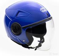 🏍️ mmg motorcycle scooter pilot open face helmet (model 28) - blue, xl with flip-up visor - dot certified logo