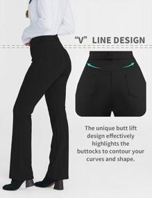 img 2 attached to Stretchy Pull-On Bootcut Dress Pants With Pockets For Women - Perfect For Work, Yoga, And Casual Wear - Available In 27", 29", 31", And 33" Lengths By Hiverlay