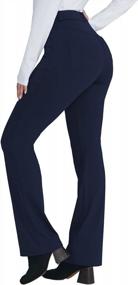 img 4 attached to Stretchy Pull-On Bootcut Dress Pants With Pockets For Women - Perfect For Work, Yoga, And Casual Wear - Available In 27", 29", 31", And 33" Lengths By Hiverlay