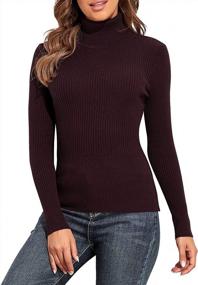 img 3 attached to Women'S Plus Size Turtleneck Cable Knit Tunic Sweater Long Sleeve Top By PrettyGuide