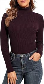 img 4 attached to Women'S Plus Size Turtleneck Cable Knit Tunic Sweater Long Sleeve Top By PrettyGuide