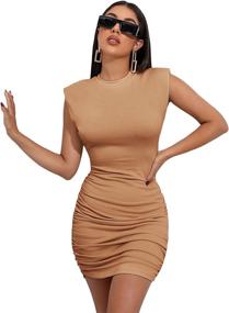 img 4 attached to SheIn Shoulder Bodycon Sleeveless Dresses Women's Clothing for Swimsuits & Cover Ups