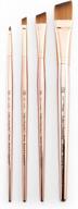 royal & langnickel crafter's choice pro synthetic sable angular craft brush set - 4pc for professional crafting results. logo