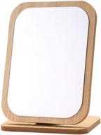 зеркало для макияжа в деревянной рамке с вращением на 90 градусов - компактный стол и настольное косметическое зеркало для отдыха логотип