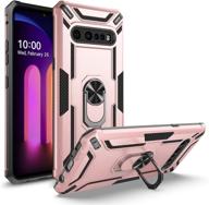 gorgcase: dual layer full protective case for lg v60 thinq/lg v60 5g/lg g9 thinq - rose gold logo