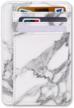 kandouren rfid leather wallets - white marble: slim minimalist front pocket wallet for men & women, credit & id card holder logo