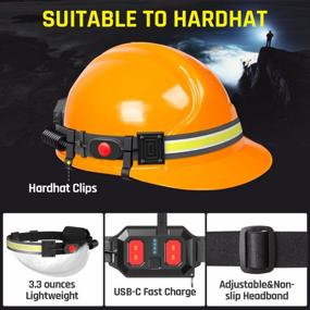 img 1 attached to 2-Pack USB Rechargeable 1000Lumen 230° Wide-Beam LED Headlamp With Red Taillight - Super Bright Waterproof Headband Light For Camping, Hiking & Hard Hat Use