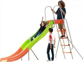 img 4 attached to 10ft Freestanding Climber and Swingset for Backyard Fun - Outdoor 🧗 Play Set with Jungle Gym and Above Ground Pool Slide, Perfect for Kids