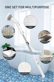 img 1 attached to 🧼 Efficient Electric Spin Scrubber for Versatile Cleaning - Long Handle, Cordless, 4 Brush Heads - White