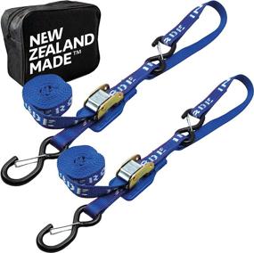 img 4 attached to 🏍️ Secure Your Ride: Motorcycle Tie Down Straps 1" x 8' Heavy Duty Cam Buckle Straps with Soft Loops & Safety Hooks - 2 Pack