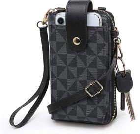img 4 attached to XB Leather Crossbody Leopard Wristlet Women's Handbags & Wallets - Wristlets