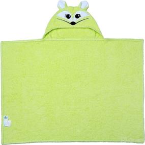 img 2 attached to 🦊 Happy Kid Organics Infant Hooded Towel in Adorable Green Fox Design: Soft and Gentle Fabric for Your Little One