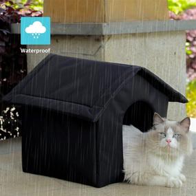 img 2 attached to WEDSF Insulated Waterproof Feral Cat Houses for Outdoor Cats - Warm and Weatherproof Feline Bed Small Dog Kennel