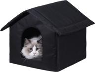 wedsf insulated waterproof feral cat houses for outdoor cats - warm and weatherproof feline bed small dog kennel logo