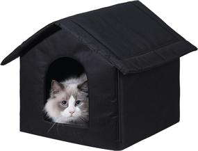 img 4 attached to WEDSF Insulated Waterproof Feral Cat Houses for Outdoor Cats - Warm and Weatherproof Feline Bed Small Dog Kennel