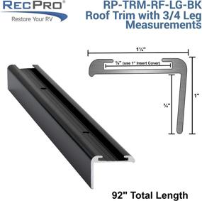 img 2 attached to Aluminum RV Roof Trim With 3/4" Leg, 92" Length - Black Or White Color Options - Made In USA - Pack Of 2 (Black)