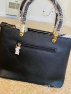 img 1 attached to Stylish And Functional Leather Totes And Shoulder Bags With Pompon For Women review by Tyler Munajj