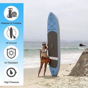 img 2 attached to FUNSAILLE 10' Inflatable Paddle Board Kit: Non-Slip Deck, Adjustable Paddle, Leash, Fin, Hand Pump For Youth & Adult - Ultimate SUP Experience