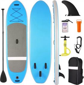 img 4 attached to FUNSAILLE 10' Inflatable Paddle Board Kit: Non-Slip Deck, Adjustable Paddle, Leash, Fin, Hand Pump For Youth & Adult - Ultimate SUP Experience
