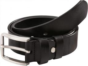 img 2 attached to Ledamon Full Grain Leather Belt For Men - Твердый и натуральный ремень шириной 1,5 дюйма без наполнителей