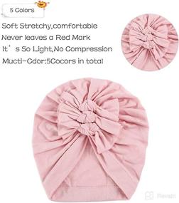 img 2 attached to 👶 Cute and Comfy Baby Turban Hat: Soft Cotton Head Wrap with Bows for Stylish Girls