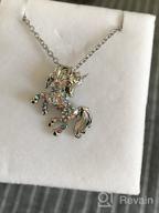 img 1 attached to 🦄 Unicorn Pendant Necklaces Jewelry Gift - White Gold Plated with Austrian Crystal Birthstone for Teens and Women review by Sandra Reyes