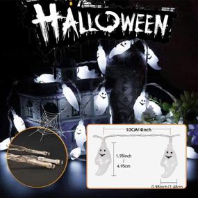 img 2 attached to Spooky Fun: водонепроницаемая гирлянда с призрачным светом на Хэллоуин с 8 режимами и пультом дистанционного управления для внутренних и наружных украшений