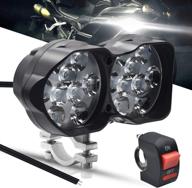 🏍️ motorcycle driving lights - super bright 3000lm 18smd chips waterproof sport lights for cars atv bike yamaha utv truck boat dc9-85v, xenon white (1-pack) logo