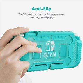 img 1 attached to Nintendo Switch Lite Protective Case, KIWIHOME Portable Cover Grip Case Only For Nintendo Switch Lite With Comfortable Grip & Game Card Slots (Turquoise)