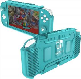 img 4 attached to Nintendo Switch Lite Protective Case, KIWIHOME Portable Cover Grip Case Only For Nintendo Switch Lite With Comfortable Grip & Game Card Slots (Turquoise)