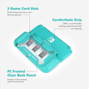 img 2 attached to Nintendo Switch Lite Protective Case, KIWIHOME Portable Cover Grip Case Only For Nintendo Switch Lite With Comfortable Grip & Game Card Slots (Turquoise)